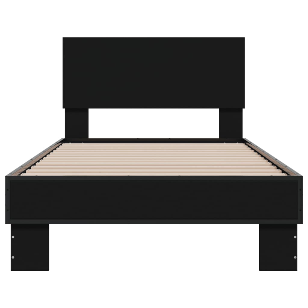 vidaXL Bed Frame without Mattress Black 75x190 cm Small Single