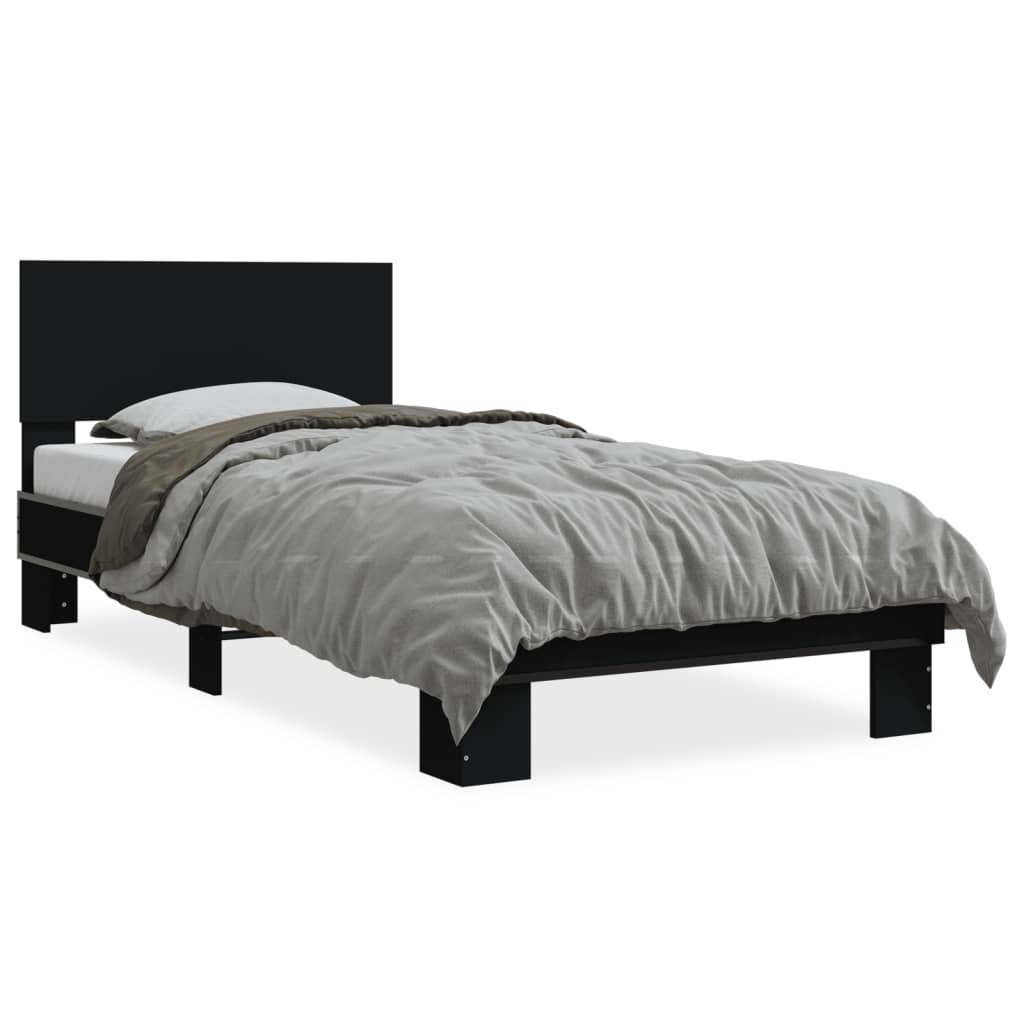 vidaXL Bed Frame without Mattress Black 75x190 cm Small Single