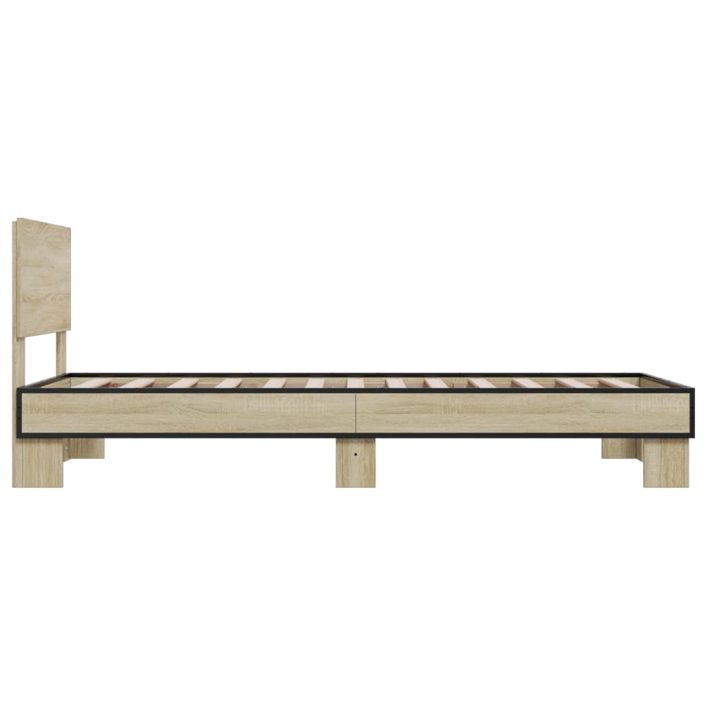 vidaXL Bed Frame without Mattress Sonoma Oak 75x190 cm Small Single