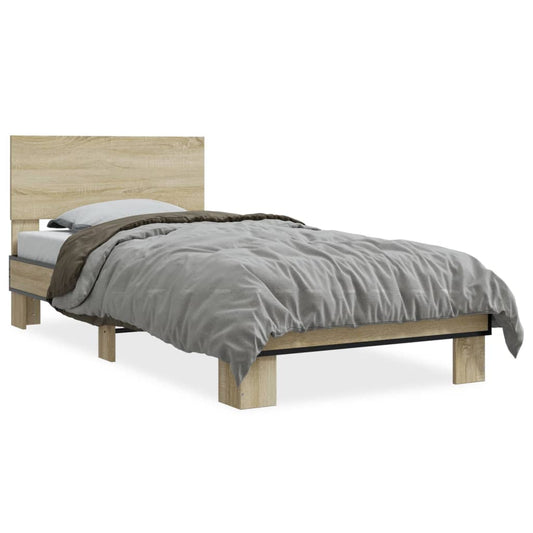 vidaXL Bed Frame without Mattress Sonoma Oak 75x190 cm Small Single