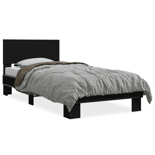 vidaXL Bed Frame without Mattress Black 90x190 cm Single