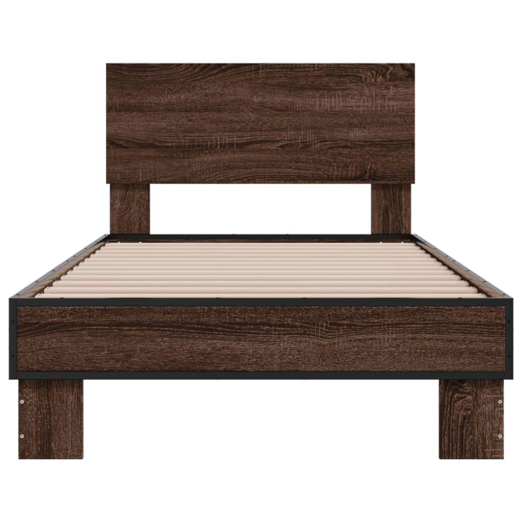 vidaXL Bed Frame without Mattress Brown Oak 90x190 cm Single