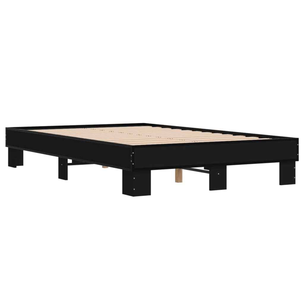 vidaXL Bed Frame without Mattress Black 140x200 cm