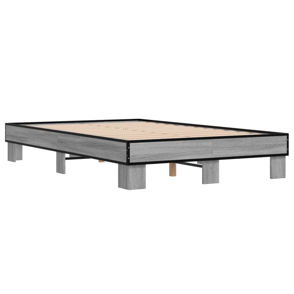 vidaXL Bed Frame without Mattress Grey Sonoma 140x200 cm