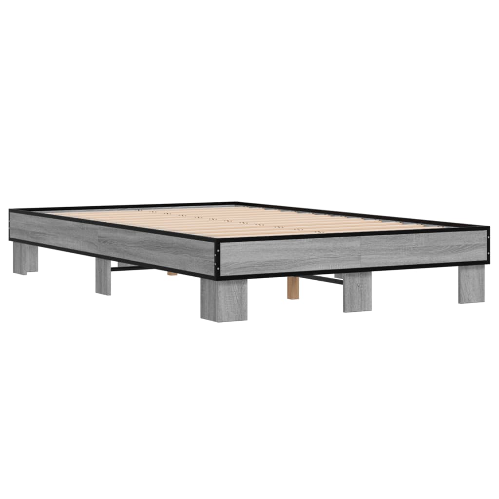 vidaXL Bed Frame without Mattress Grey Sonoma 120x200 cm