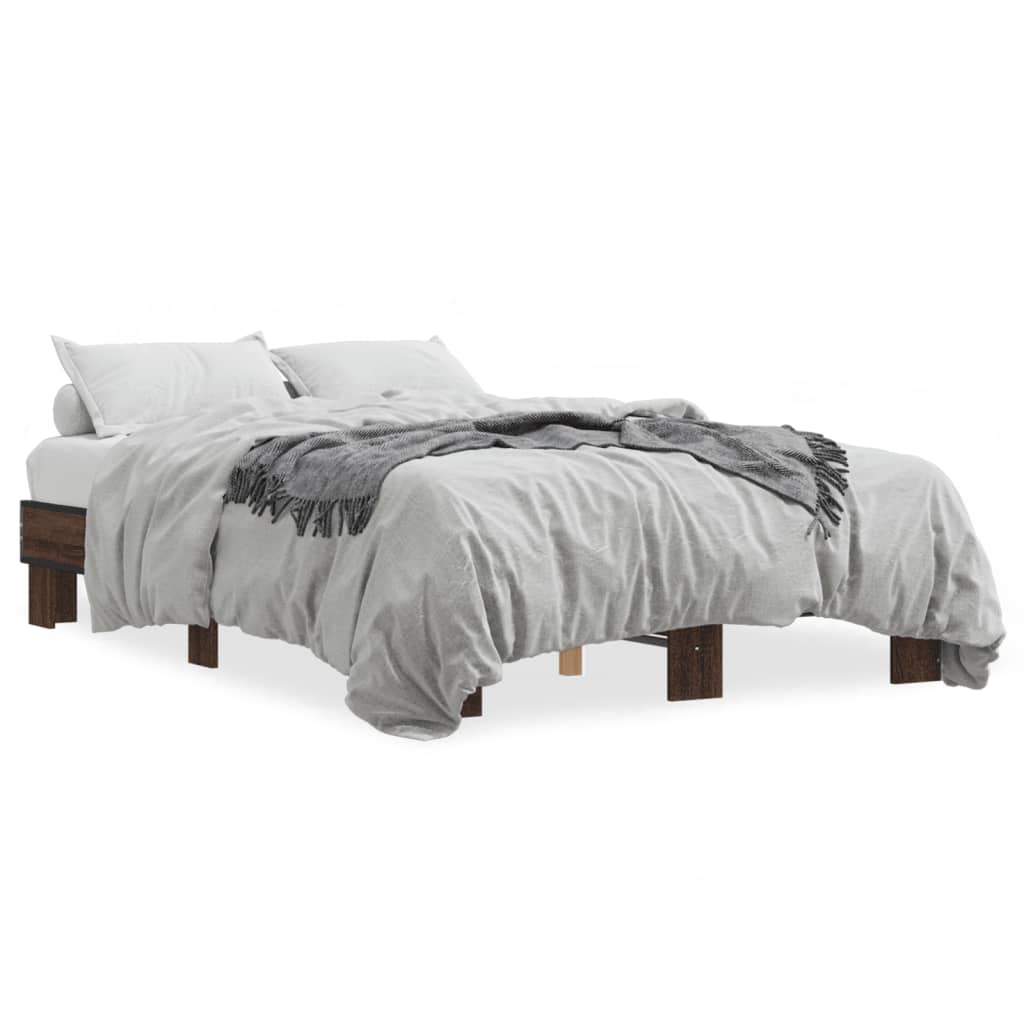 vidaXL Bed Frame without Mattress Brown Oak 120x200 cm