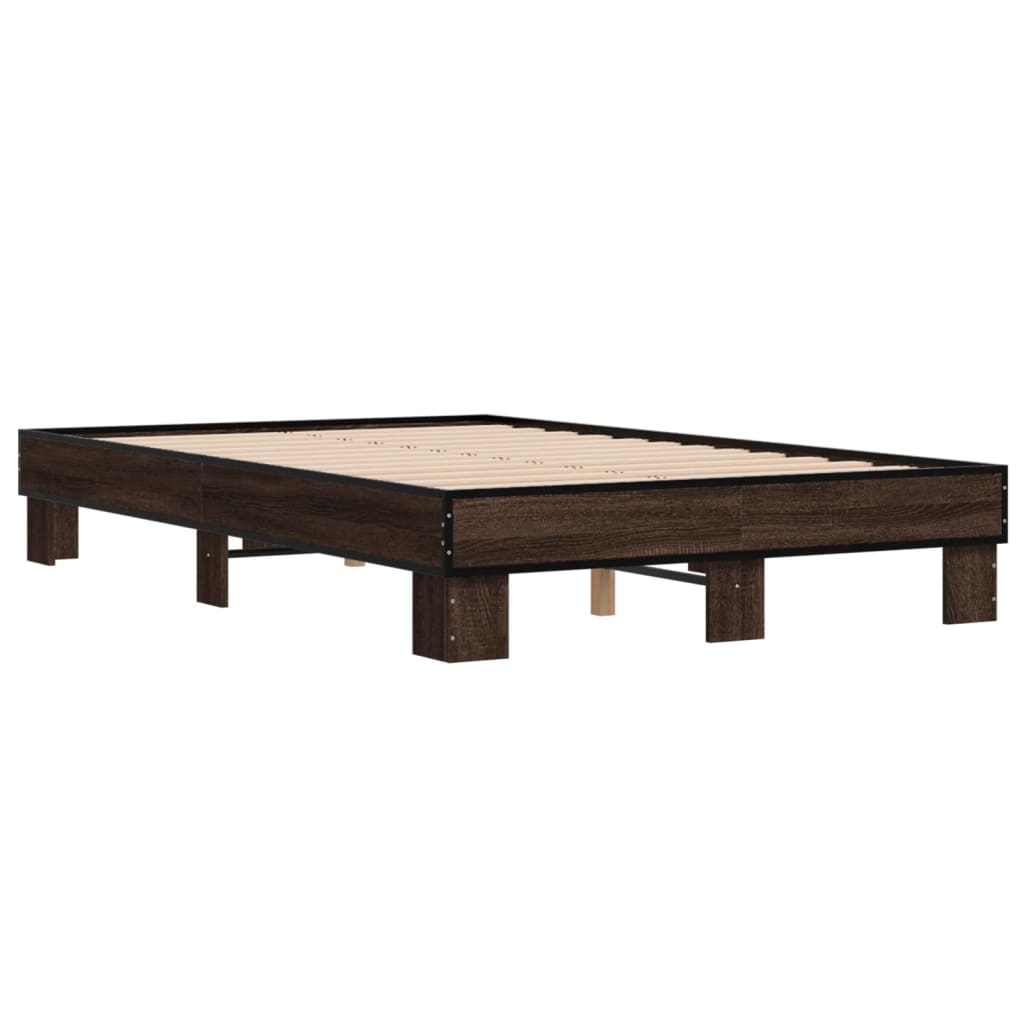 vidaXL Bed Frame without Mattress Brown Oak 120x200 cm