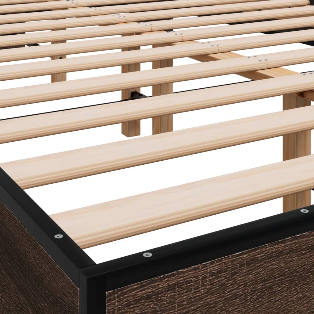 vidaXL Bed Frame without Mattress Brown Oak 120x200 cm