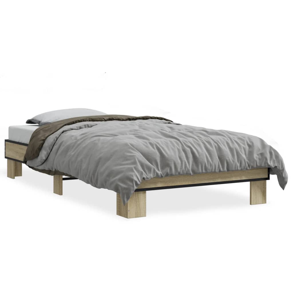 vidaXL Bed Frame without Mattress Sonoma Oak 100x200 cm