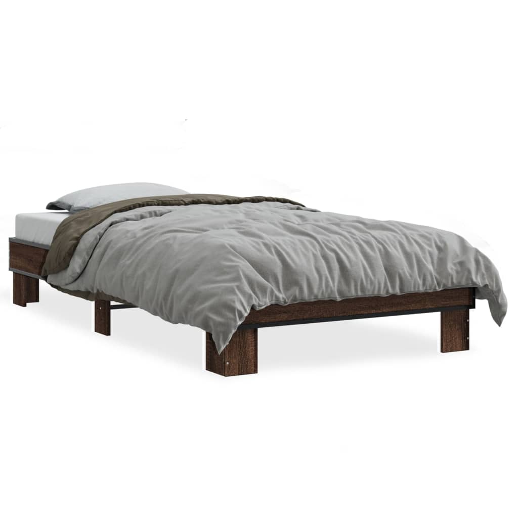 vidaXL Bed Frame without Mattress Brown Oak 100x200 cm