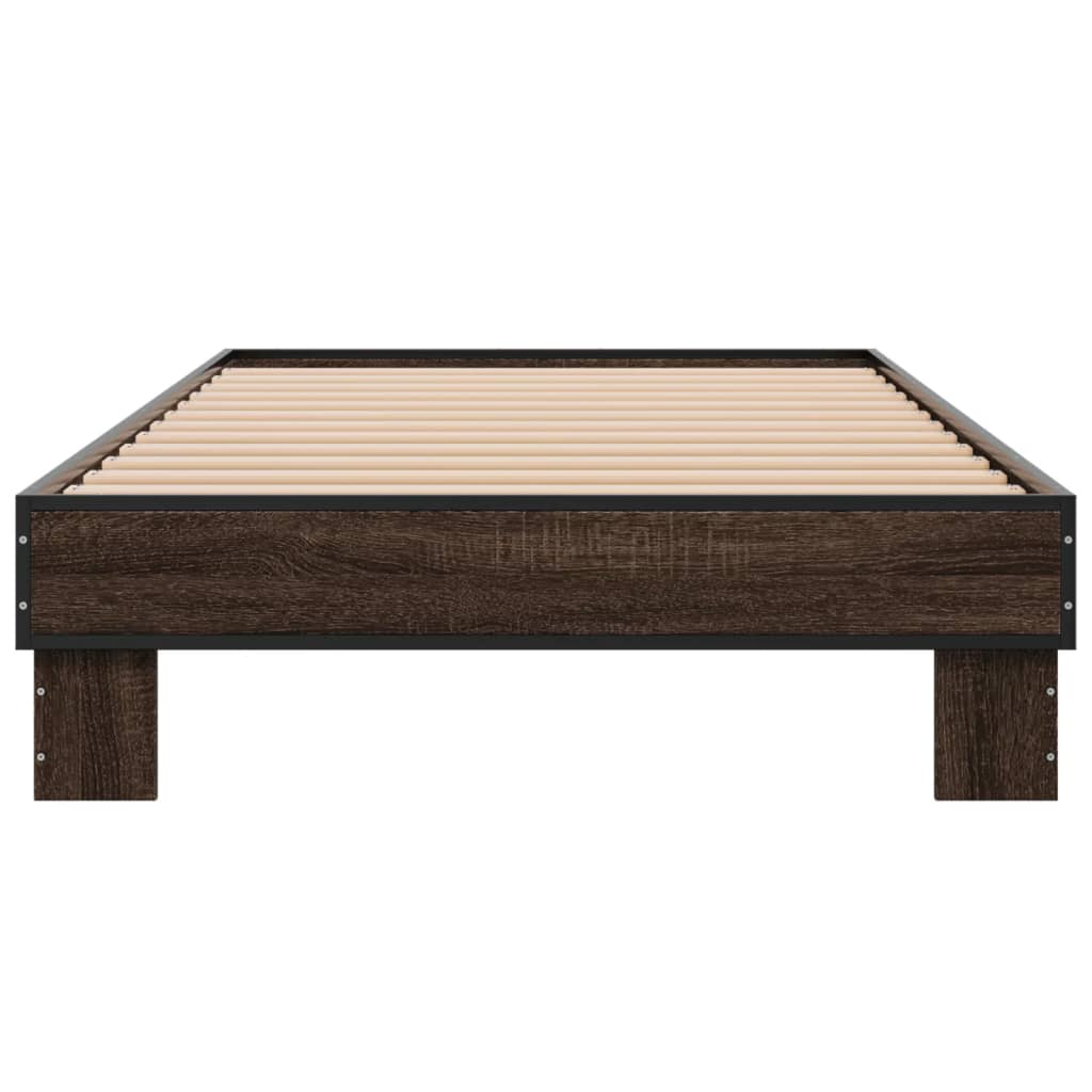 vidaXL Bed Frame without Mattress Brown Oak 100x200 cm