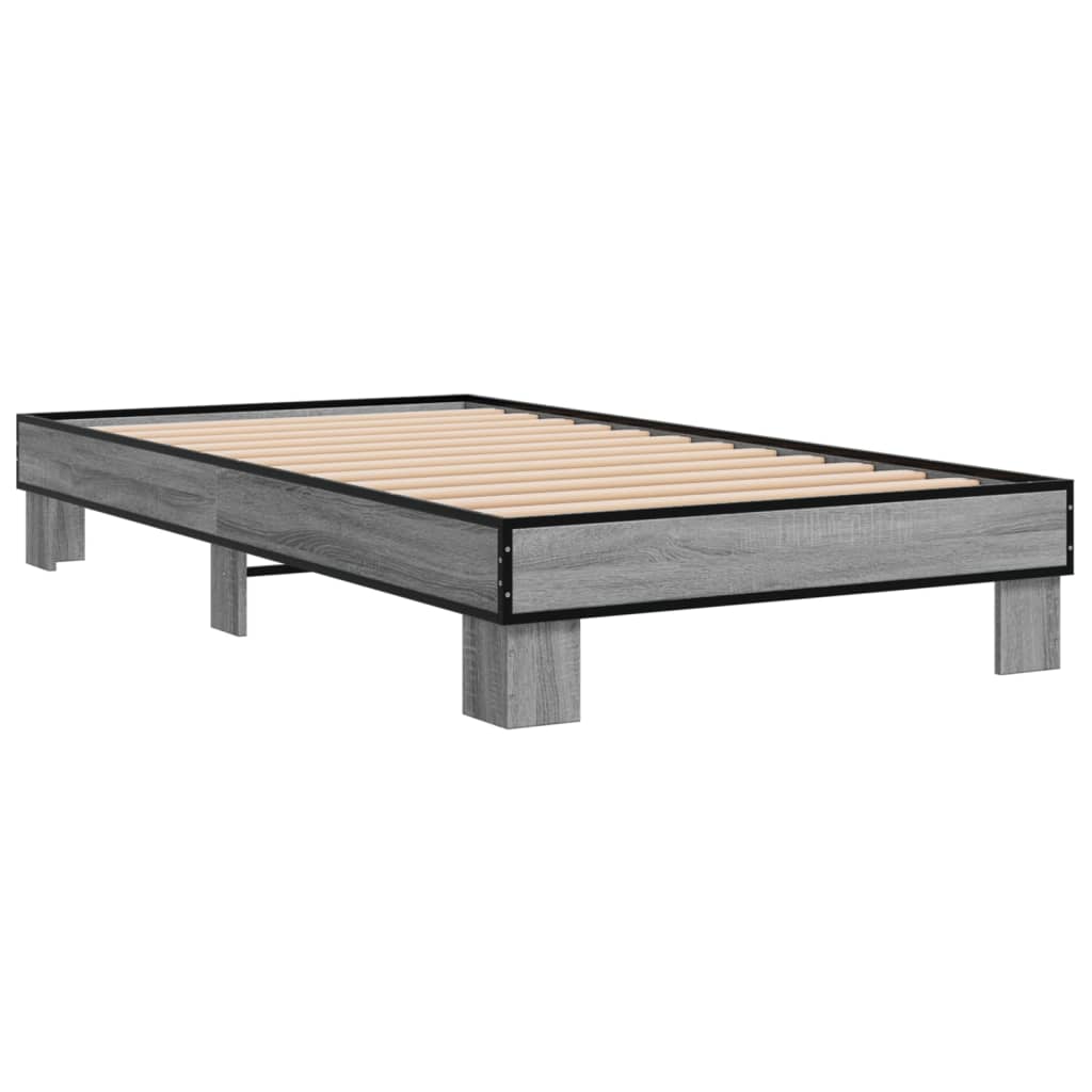 vidaXL Bed Frame without Mattress Grey Sonoma 90x200 cm