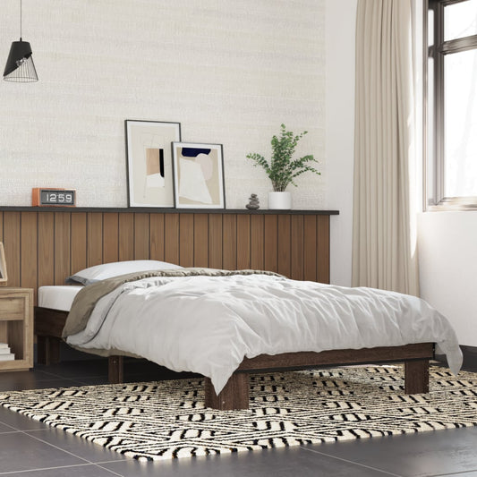 vidaXL Bed Frame without Mattress Brown Oak 90x200 cm