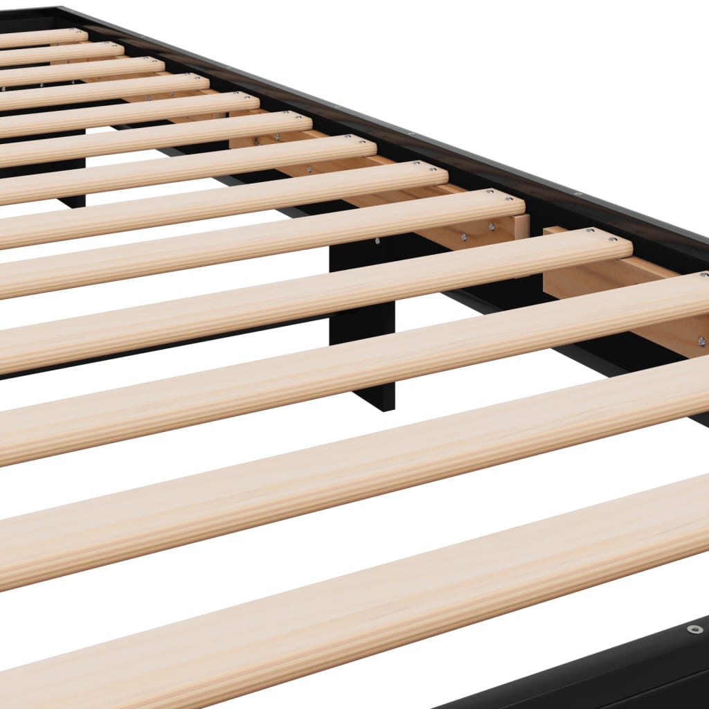 Bed Frame without Mattress Black 75x190 cm Small Single