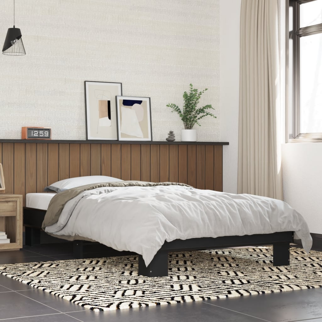 Bed Frame without Mattress Black 75x190 cm Small Single