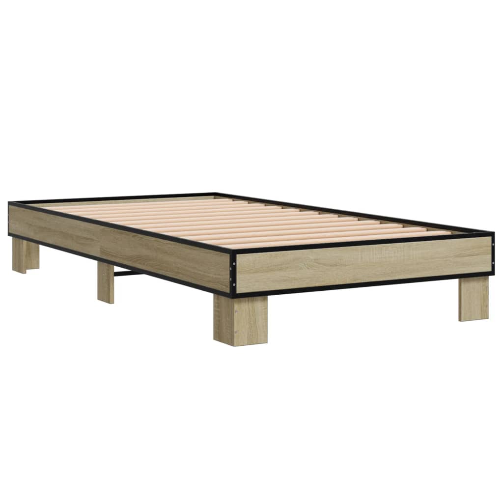 vidaXL Bed Frame without Mattress Sonoma Oak 90x190 cm Single