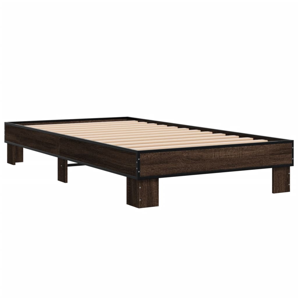 vidaXL Bed Frame without Mattress Brown Oak 90x190 cm Single