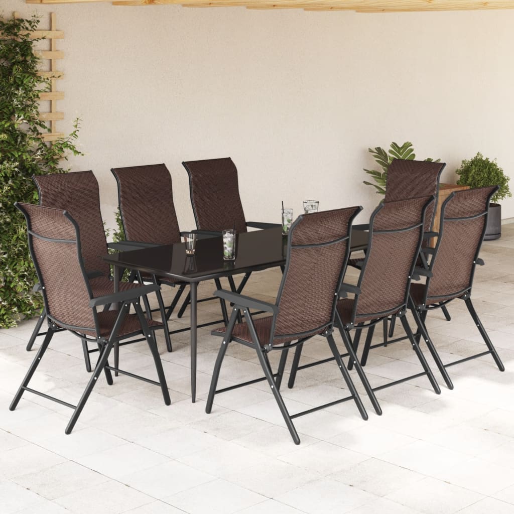 vidaXL Folding Garden Chairs 8 pcs Brown Poly Rattan