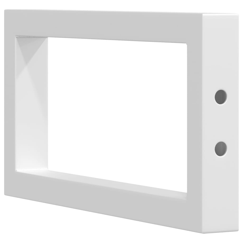 Shelf Brackets for Washbasin 2 pcs White Rectangular Steel