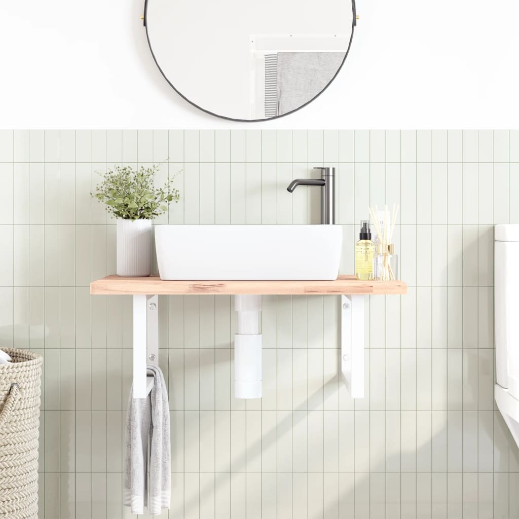 Shelf Brackets for Washbasin 2 pcs White Rectangular Steel