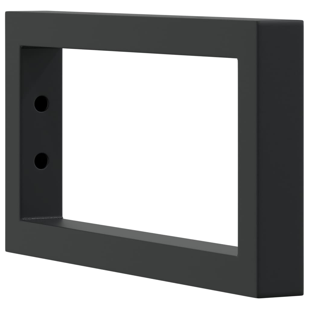 Shelf Brackets for Washbasin 2 pcs Black Rectangular Steel