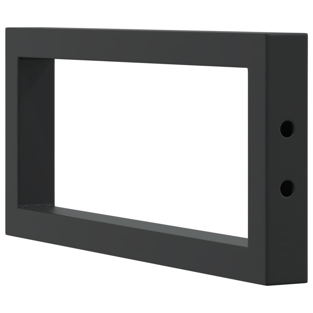 Shelf Brackets for Washbasin 2 pcs Black Rectangular Steel