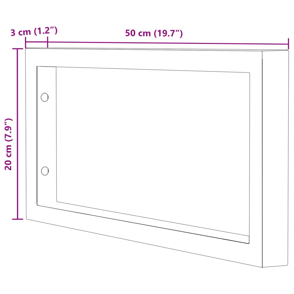 Shelf Brackets for Washbasin 2 pcs Black Rectangular Steel