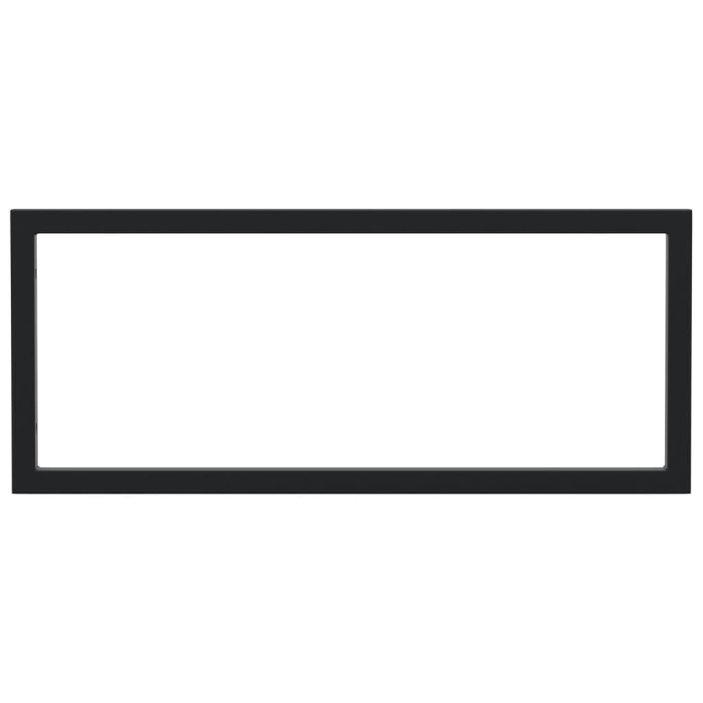 Shelf Brackets for Washbasin 2 pcs Black Rectangular Steel