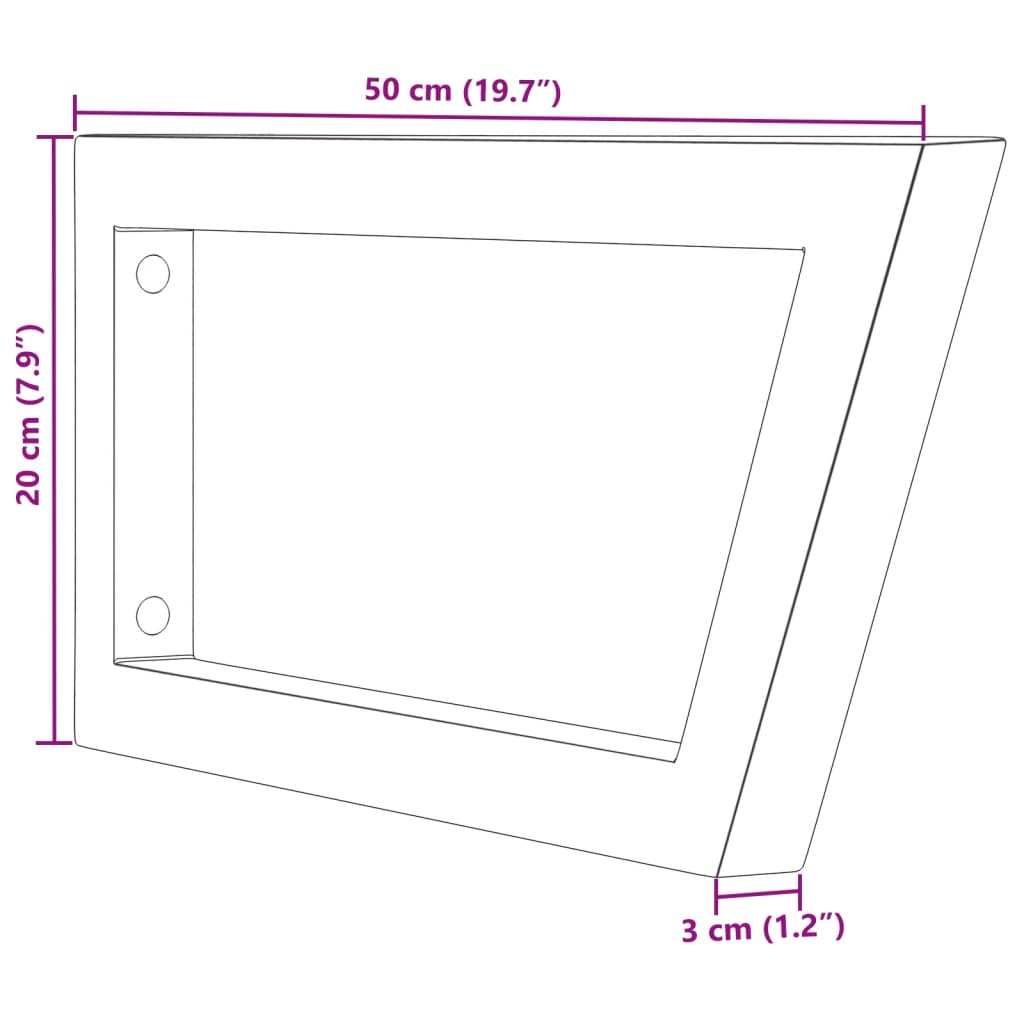 Shelf Brackets for Washbasin 2 pcs Black Trapezium Steel