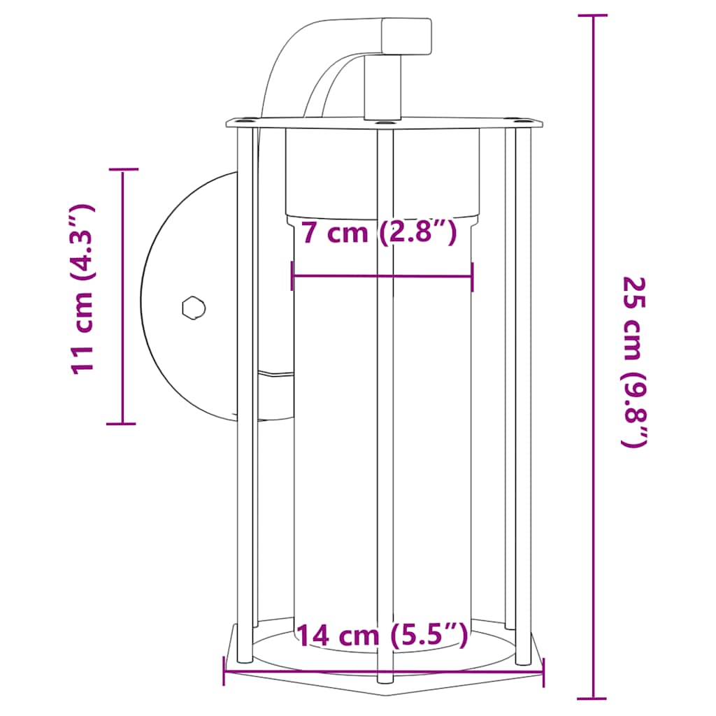 Outdoor Wall Light Black Stainless Steel