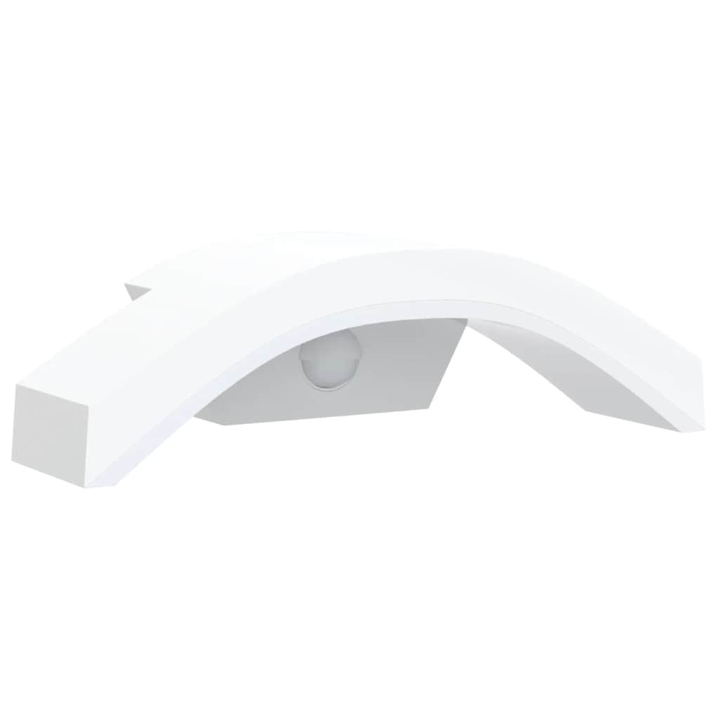 Outdoor LED Wall Light with Sensor White Die-cast Aluminium