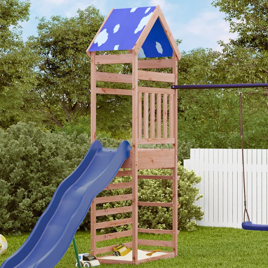 vidaXL Play Tower with Rockwall 85x52.5x265 cm Solid Wood Douglas Fir