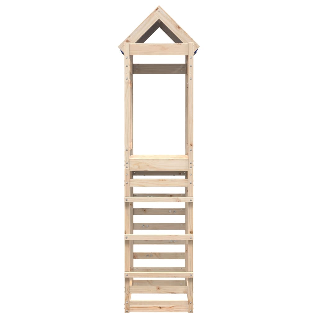 vidaXL Play Tower with Rockwall 85x52.5x239 cm Solid Wood Pine