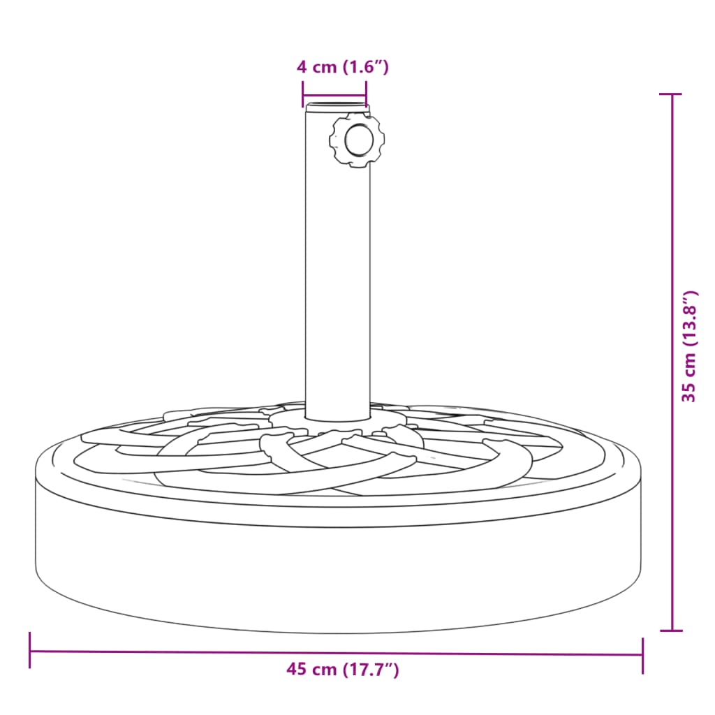 vidaXL Parasol Base for Ø38 / 48 mm Poles 25 kg Round