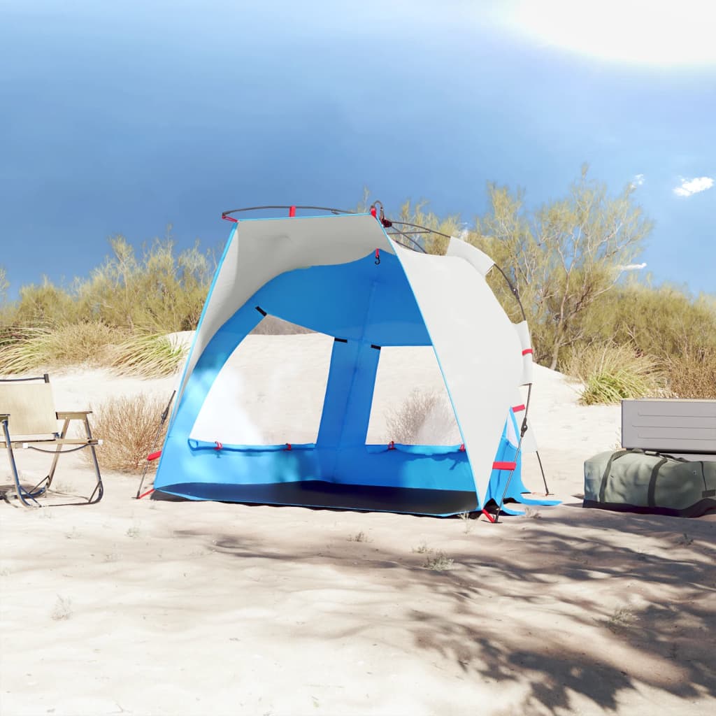 vidaXL Beach Tent 2-Person Azure Blue Quick Release Waterproof