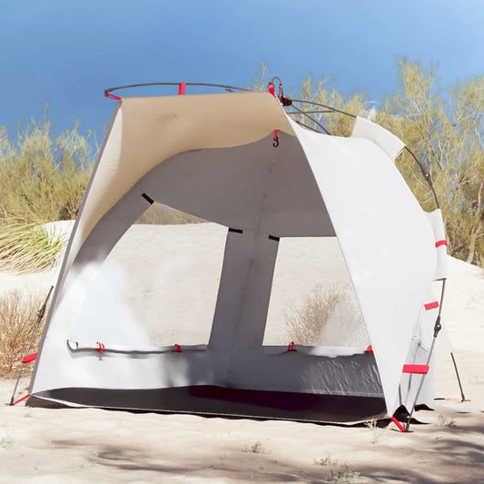 vidaXL Beach Tent 2-Person Grey Quick Release Waterproof