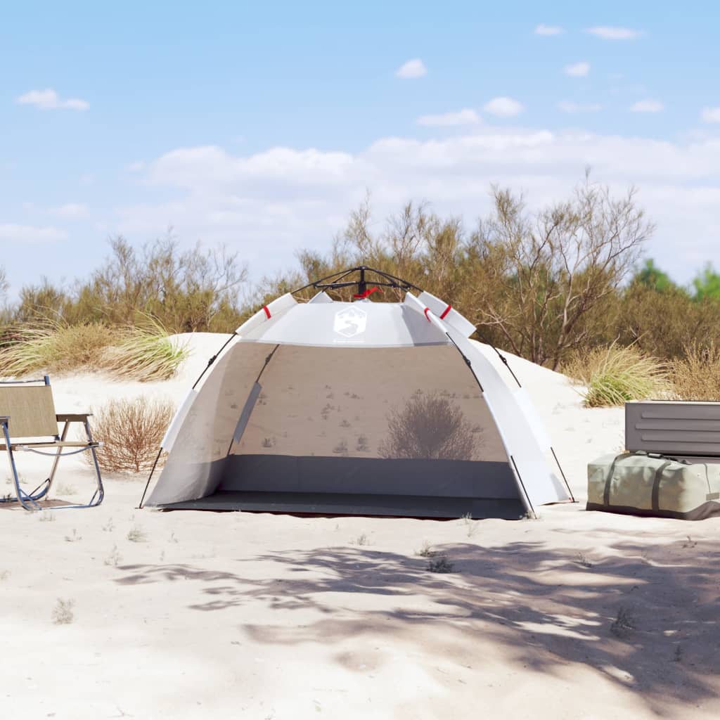 vidaXL Beach Tent 2-Person Grey Quick Release Waterproof