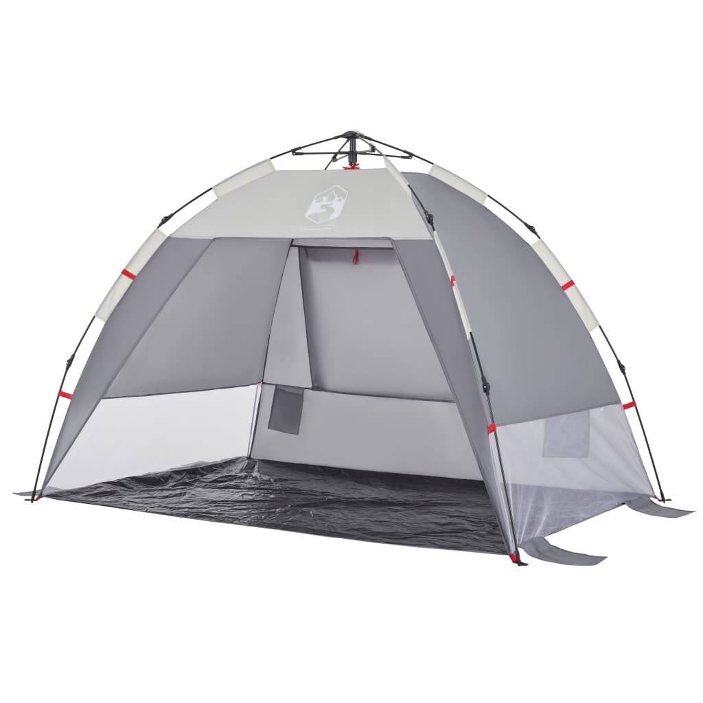 vidaXL Beach Tent 2-Person Grey Quick Release Waterproof