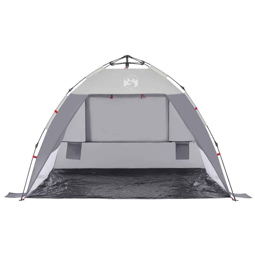 vidaXL Beach Tent 2-Person Grey Quick Release Waterproof