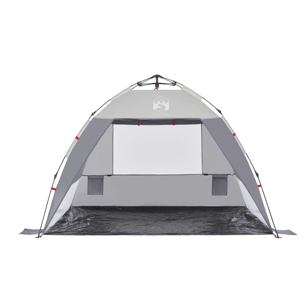 vidaXL Beach Tent 2-Person Grey Quick Release Waterproof