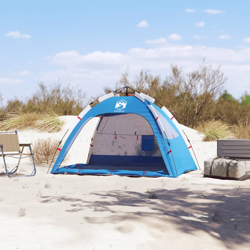 vidaXL Beach Tent 2-Person Azure Blue Quick Release Waterproof