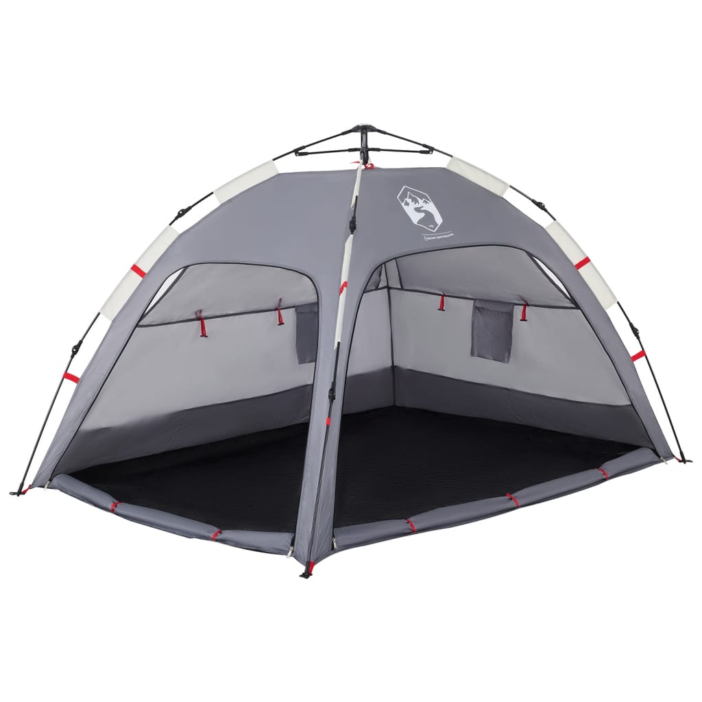 vidaXL Beach Tent 2-Person Grey Quick Release Waterproof