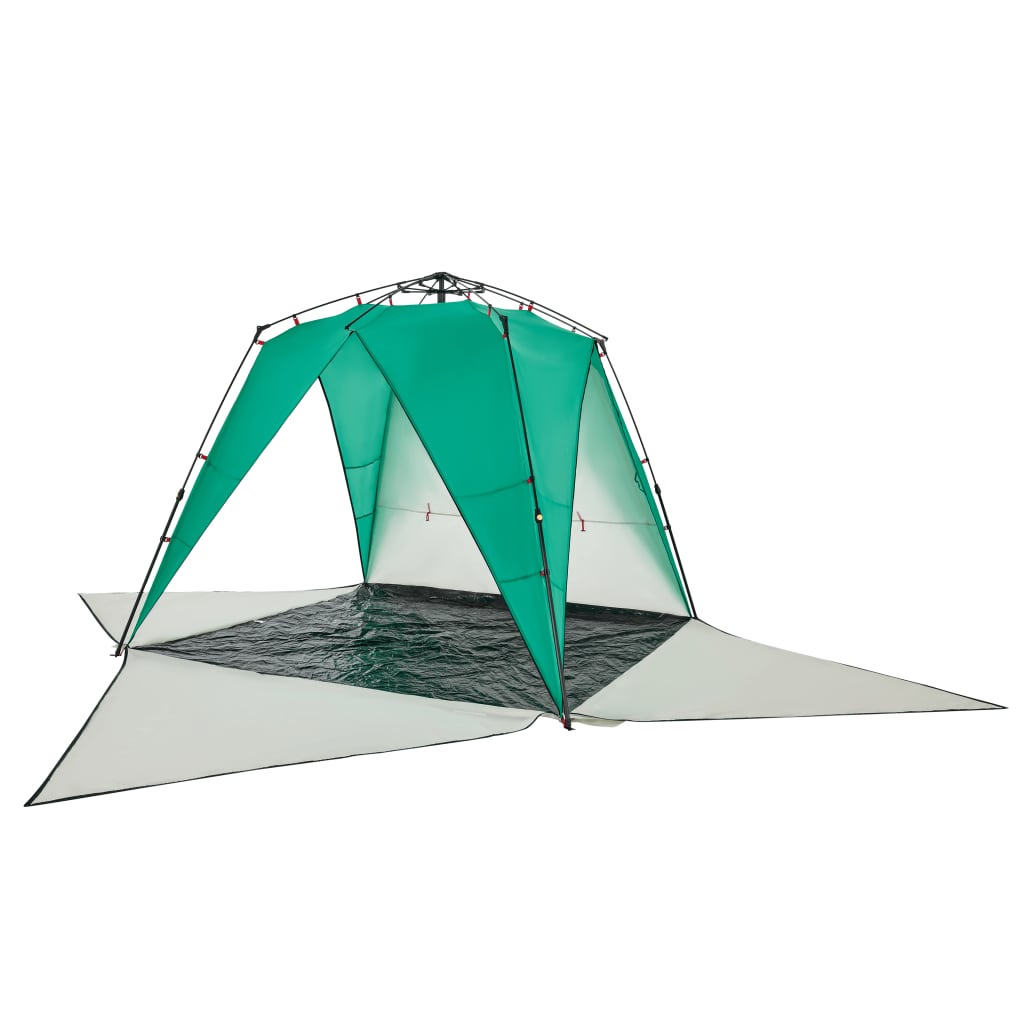 vidaXL Beach Tent 4-Person Sea Green Quick Release Waterproof