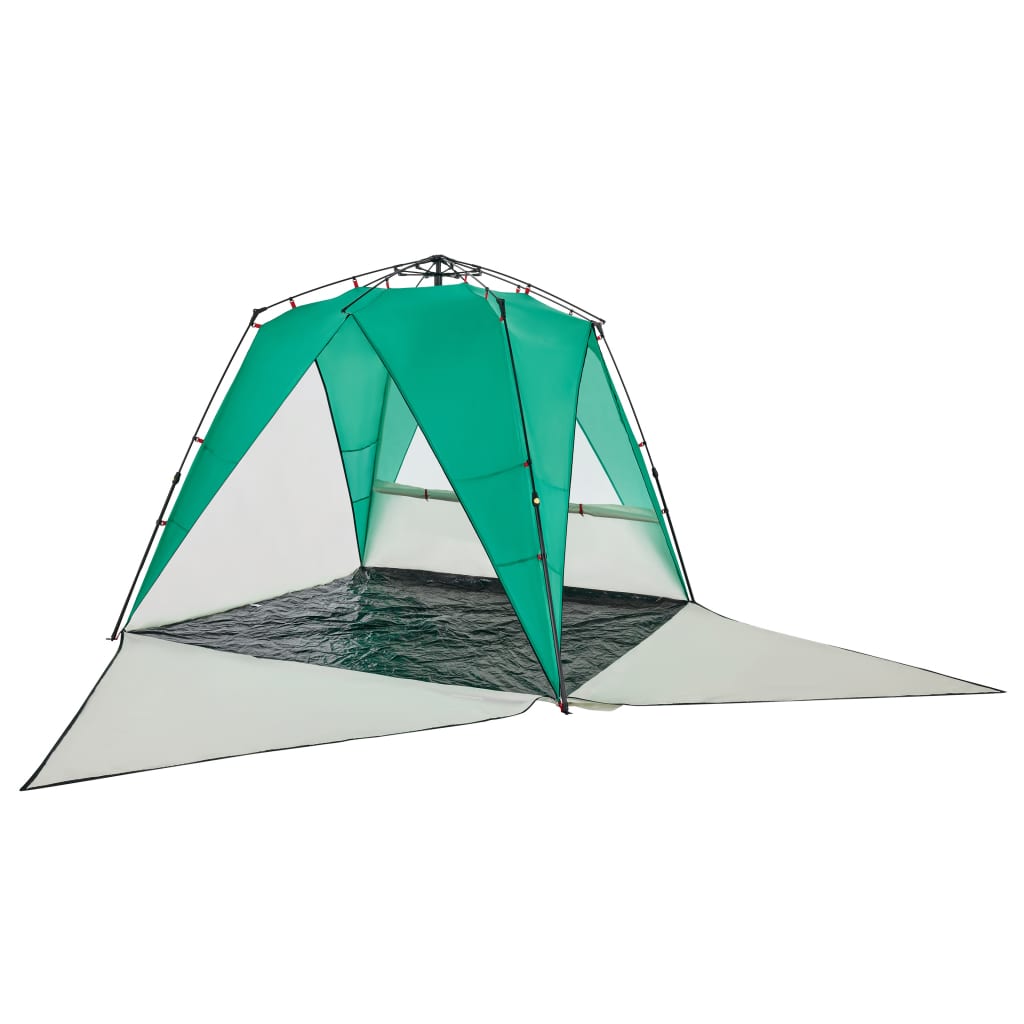 vidaXL Beach Tent 4-Person Sea Green Quick Release Waterproof