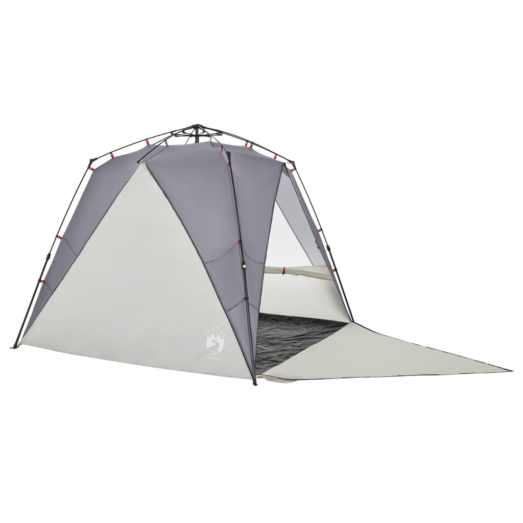 vidaXL Beach Tent 4-Person Grey Quick Release Waterproof