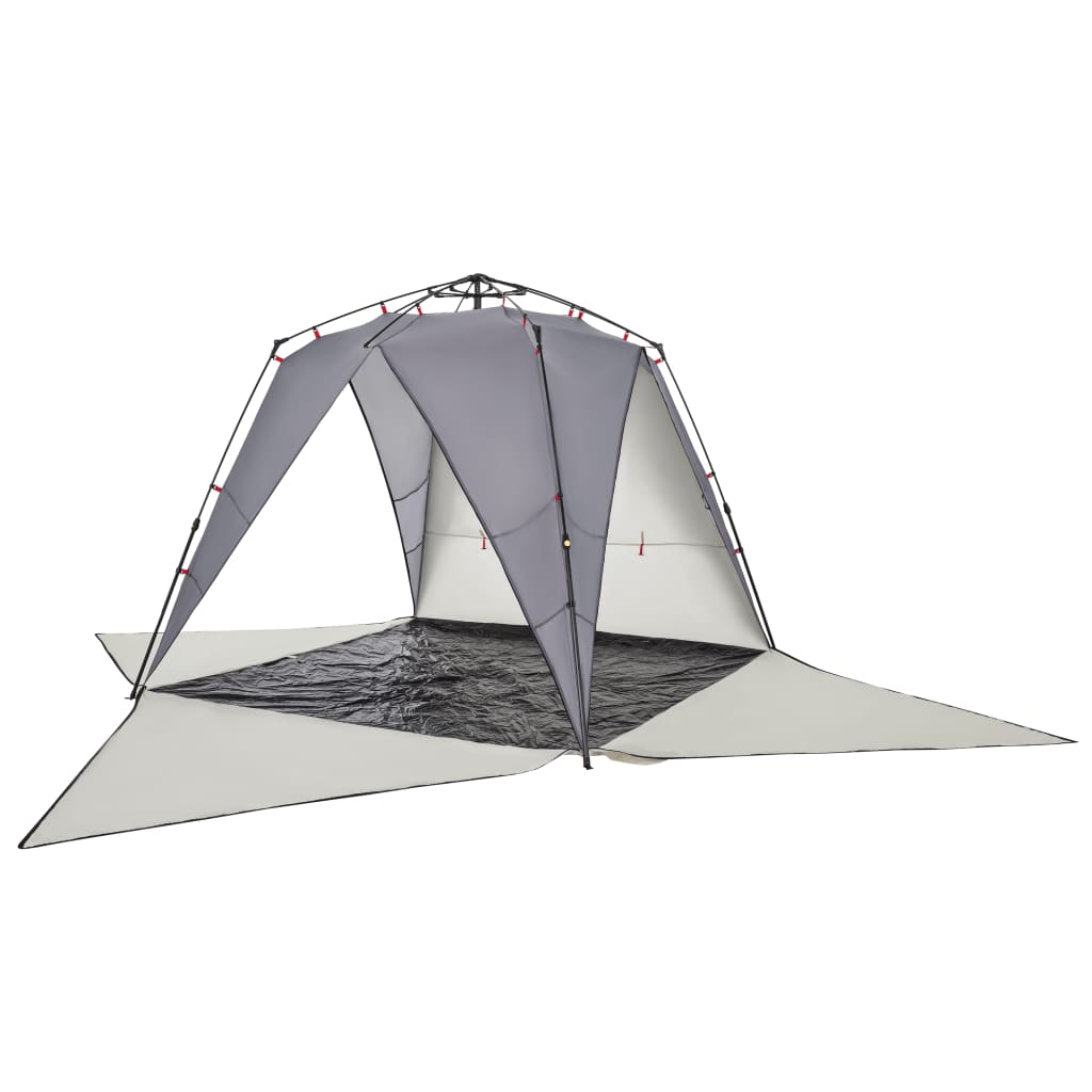 vidaXL Beach Tent 4-Person Grey Quick Release Waterproof