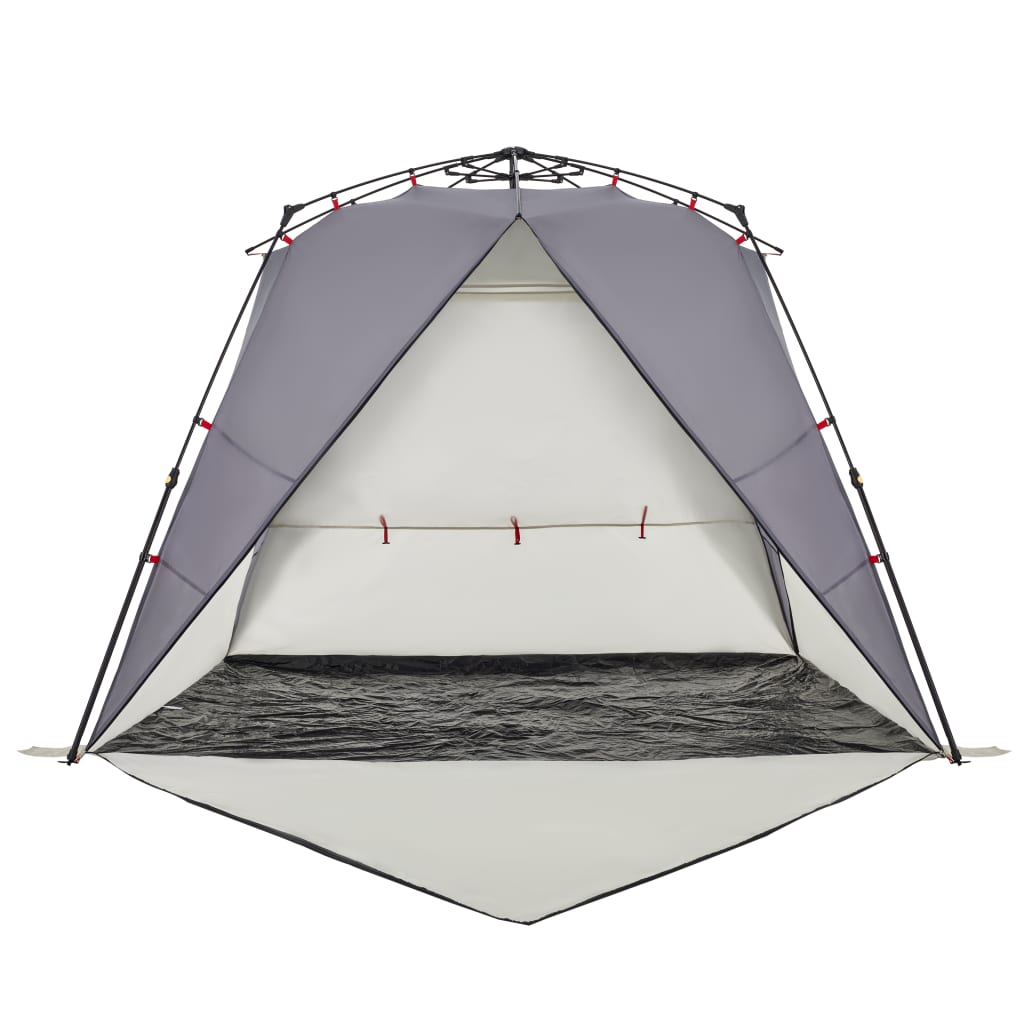 vidaXL Beach Tent 4-Person Grey Quick Release Waterproof