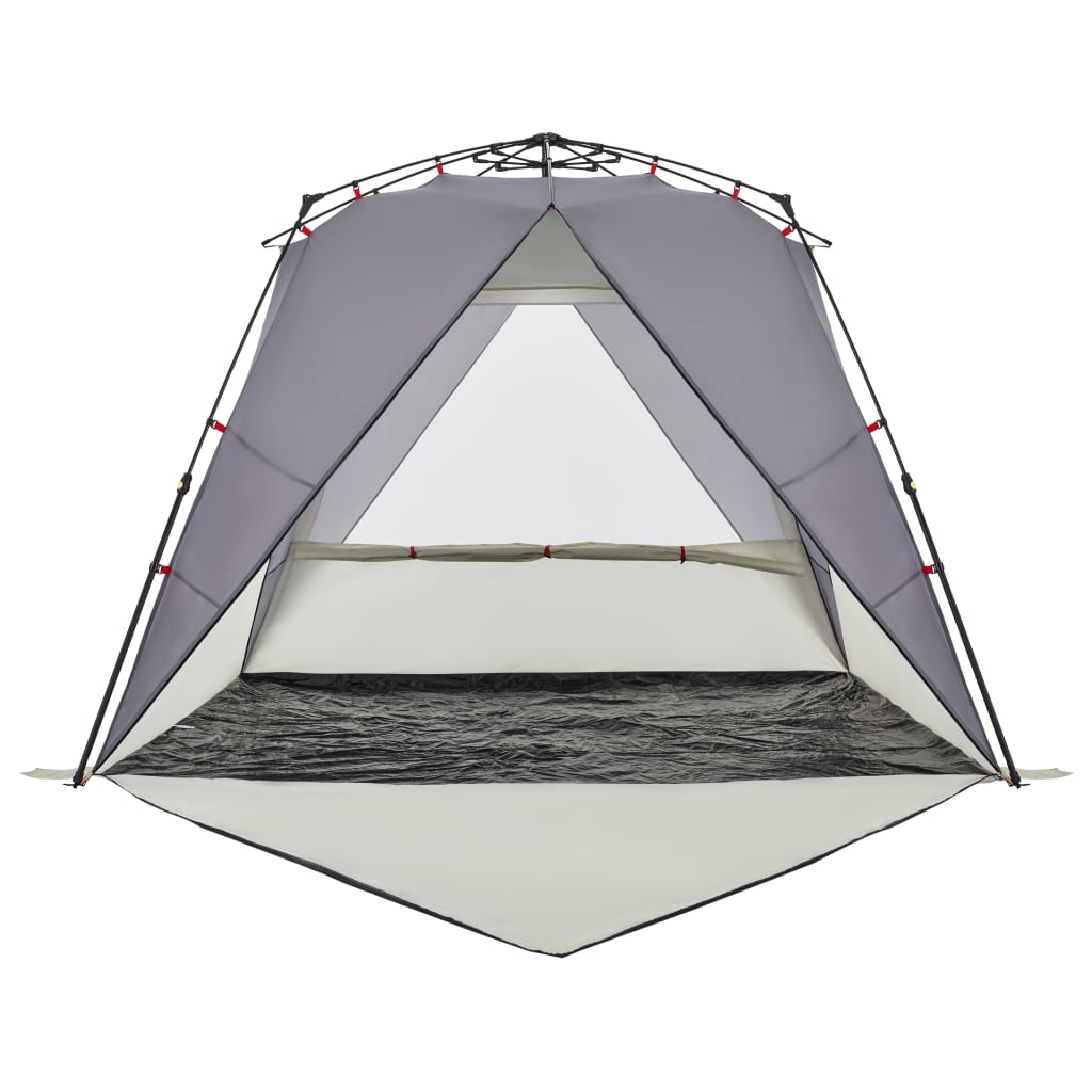 vidaXL Beach Tent 4-Person Grey Quick Release Waterproof