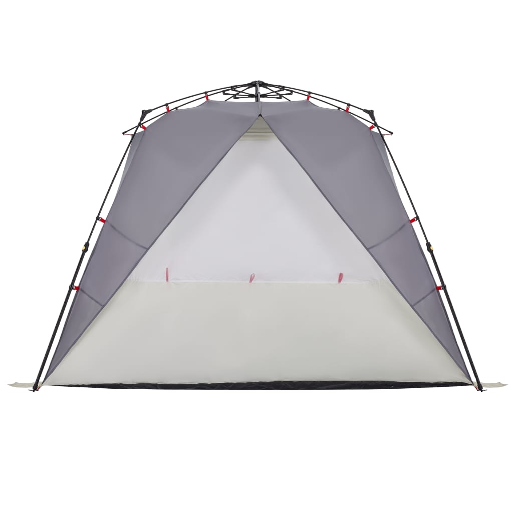 vidaXL Beach Tent 4-Person Grey Quick Release Waterproof