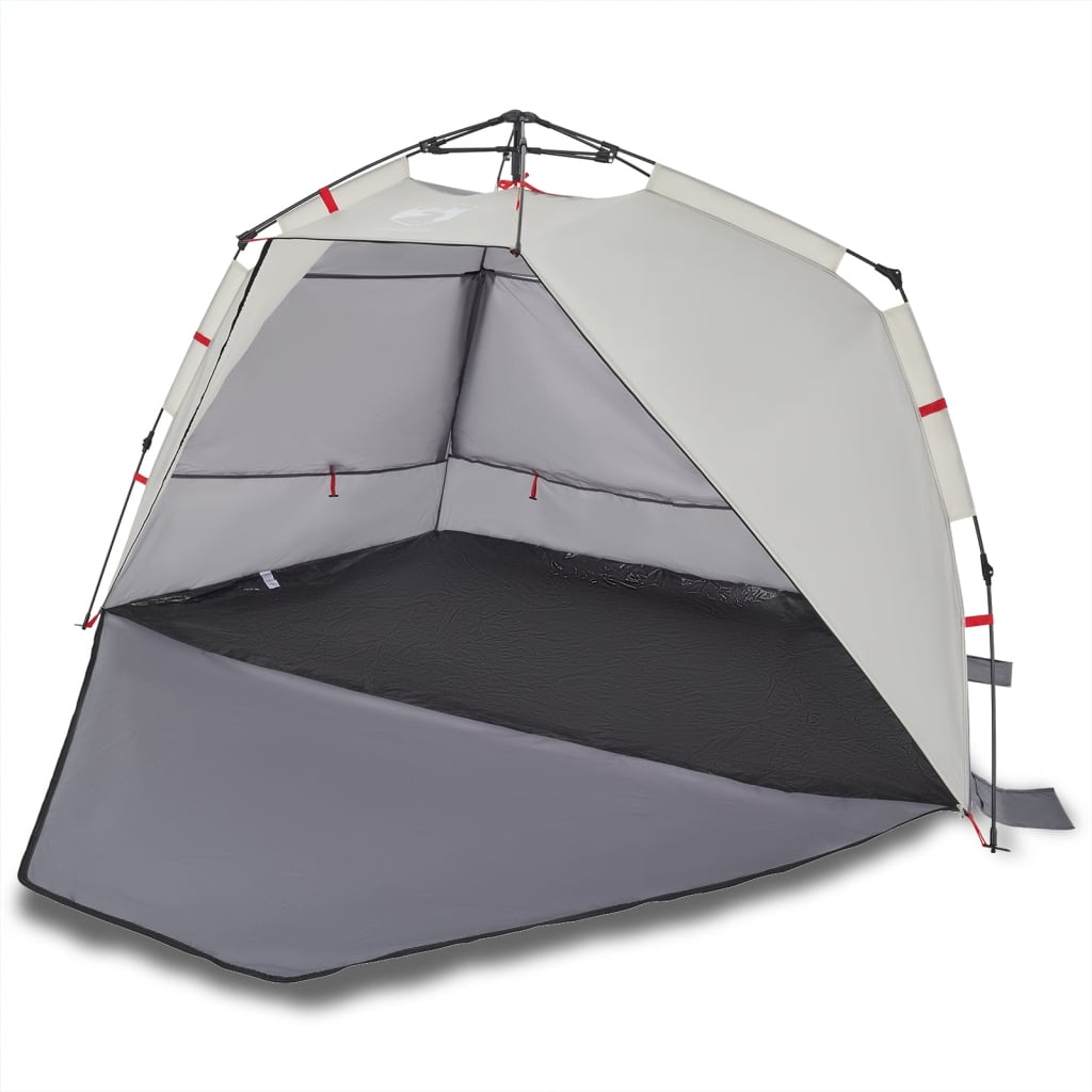 vidaXL Beach Tent 3-Person Grey Quick Release Waterproof